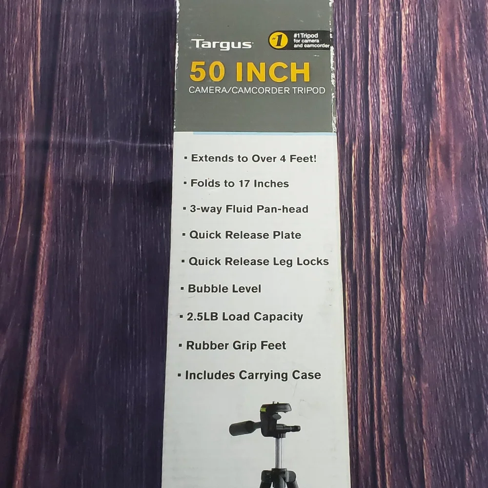 Targus 50 Inch Camera Camcorder Tripod Lightweight With Carry Case